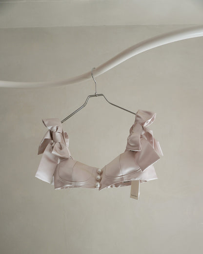 satin ribbon pearl bustier