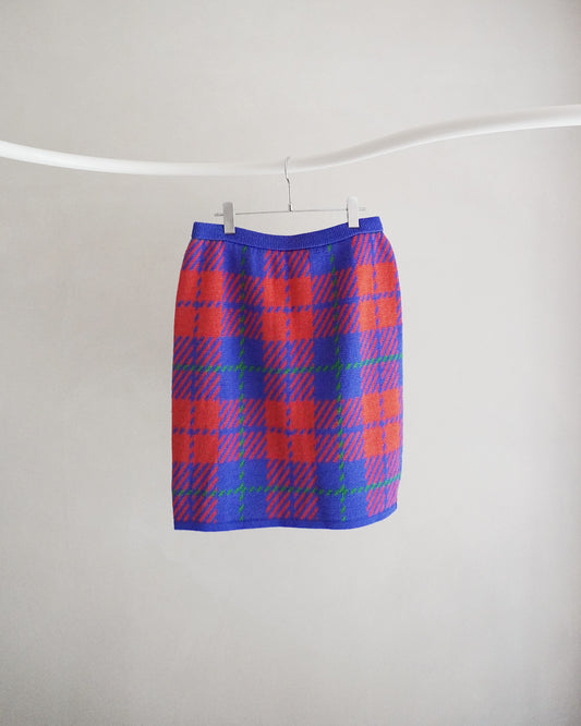 チェック柄ニットスカート