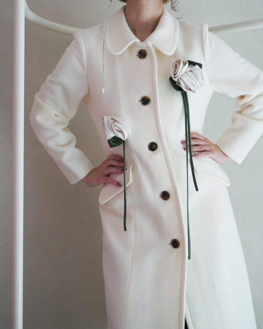 Wool Roses Long Coat