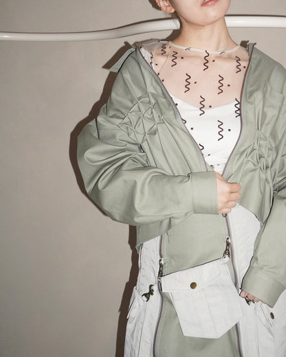 Zip shirt jacket Green
