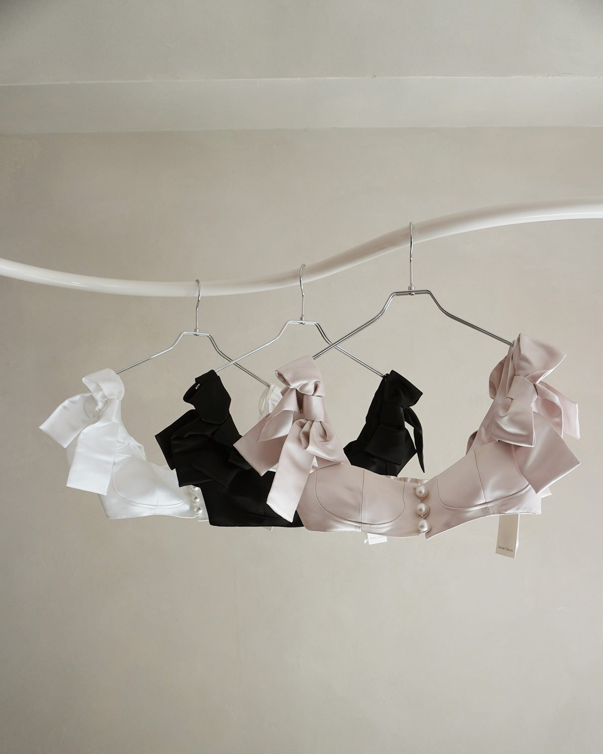 satin ribbon pearl bustier