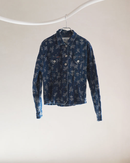 フラワーデニムジャケット