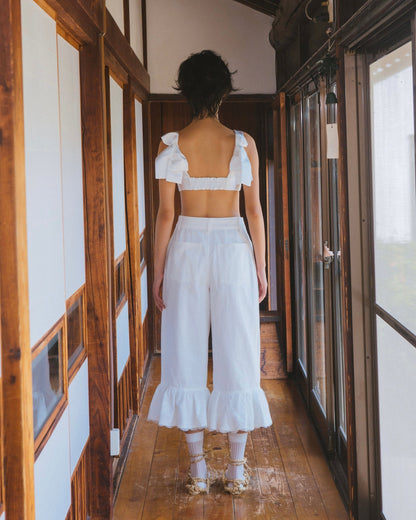 satin ribbon pearl bustier