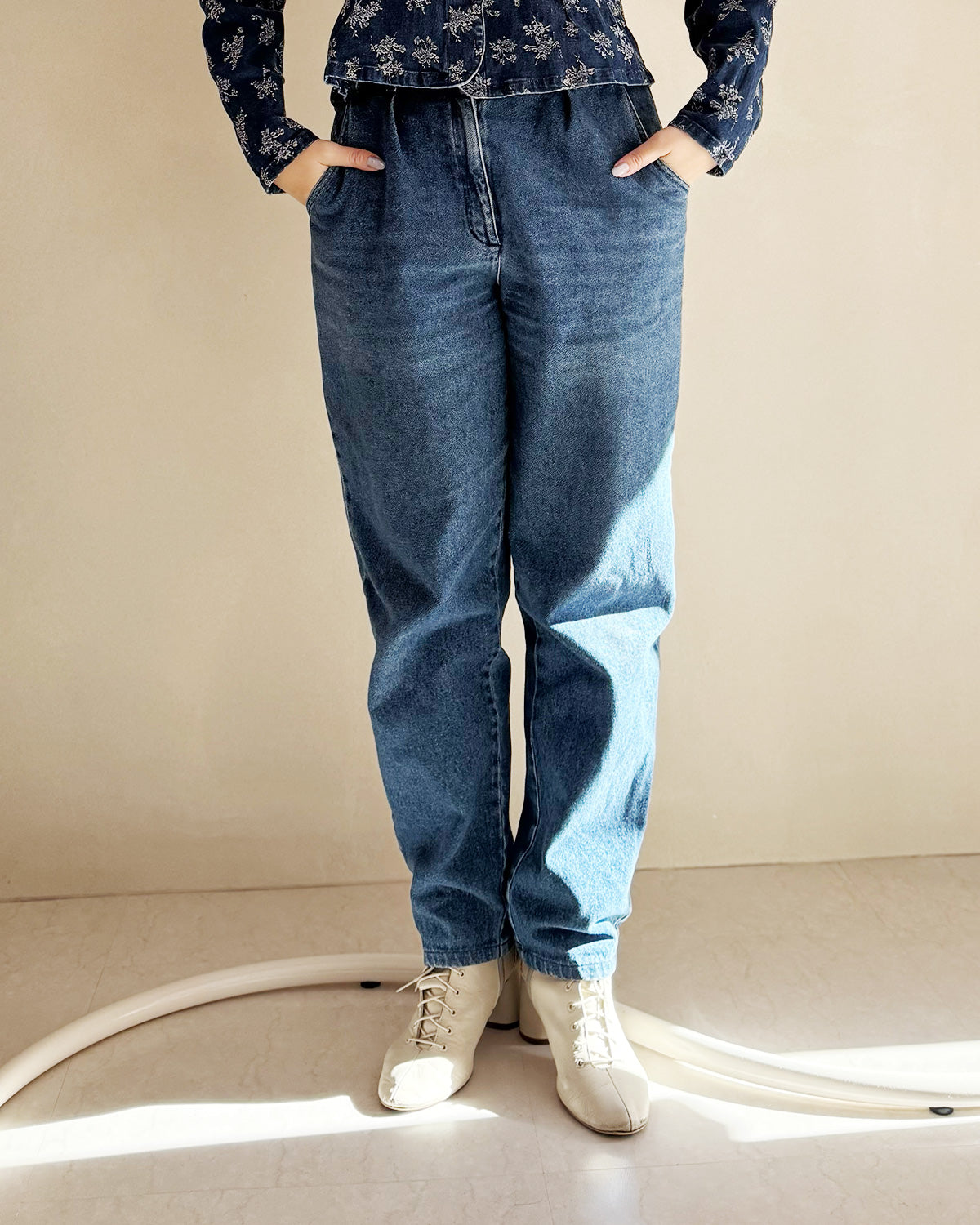 サイドゴムジーンズ