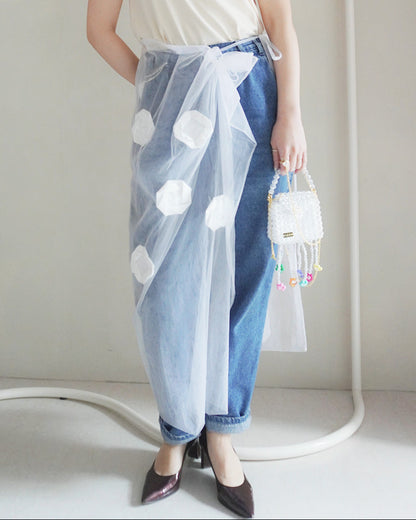 Origami veil wrap skirt