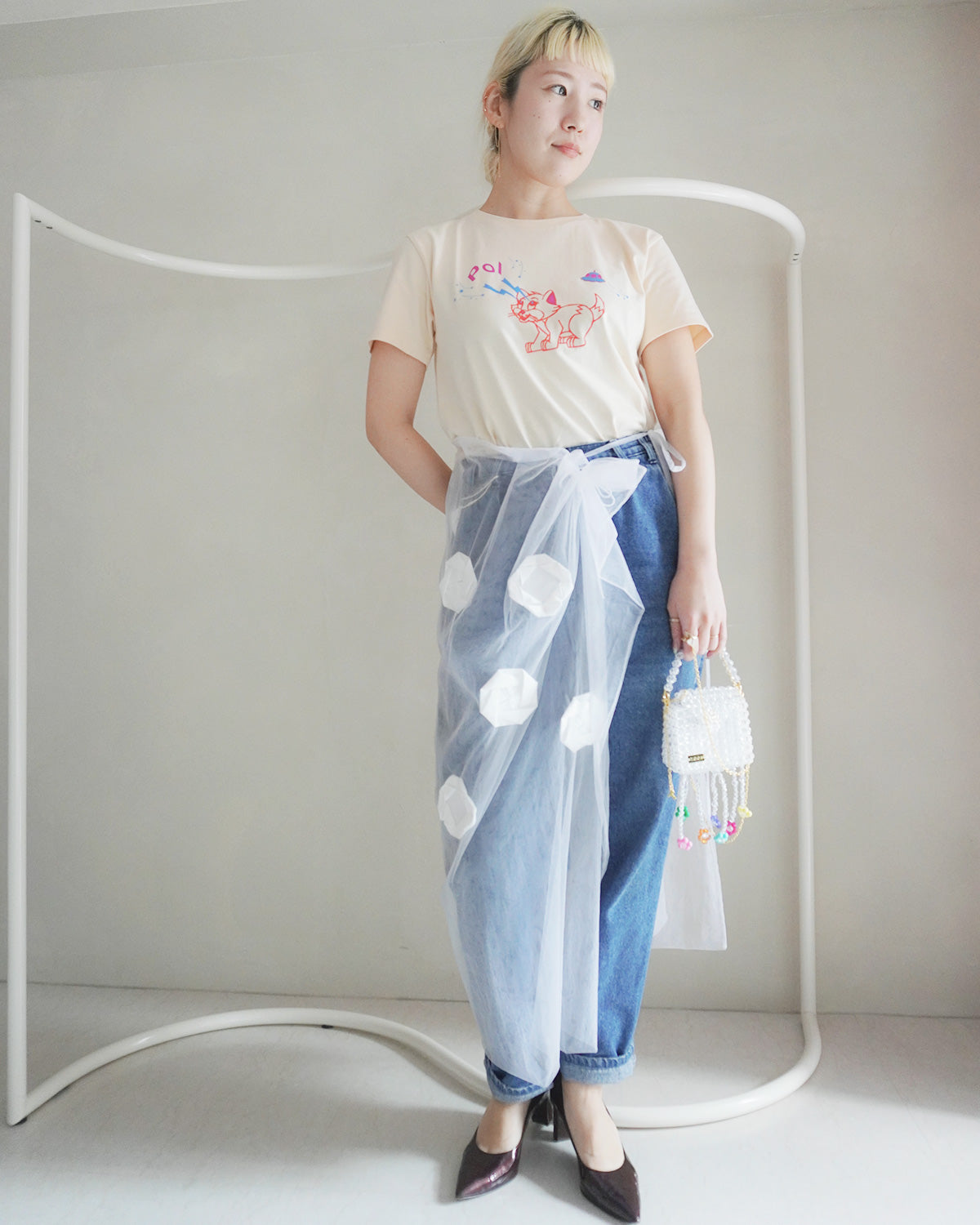 Print tee S/S cat UFO