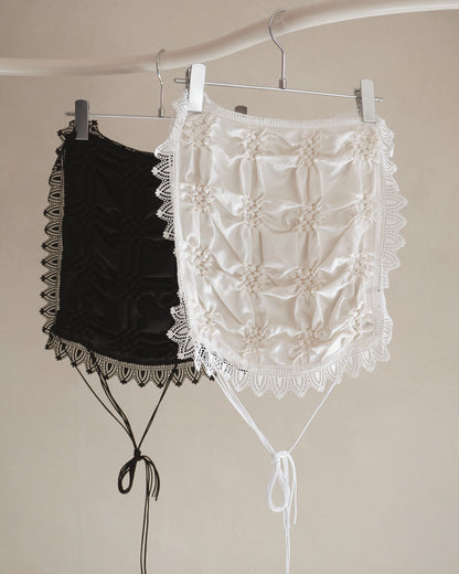 Smocking veil bustier White