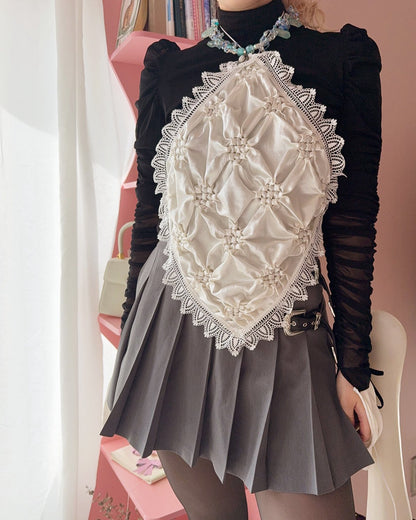 Smocking veil bustier White