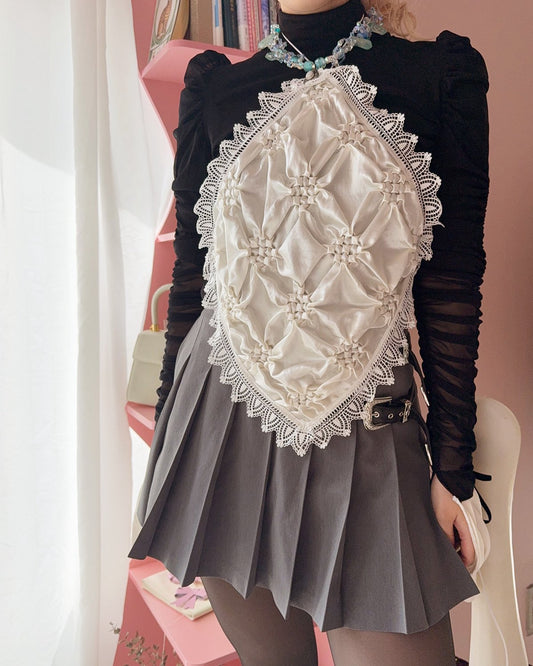 Smocking veil bustier White