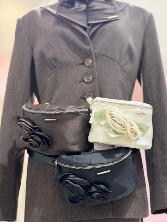 Satin Rose Belt Bag