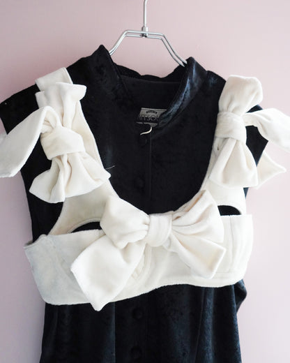 Velour Ribbon Bustier