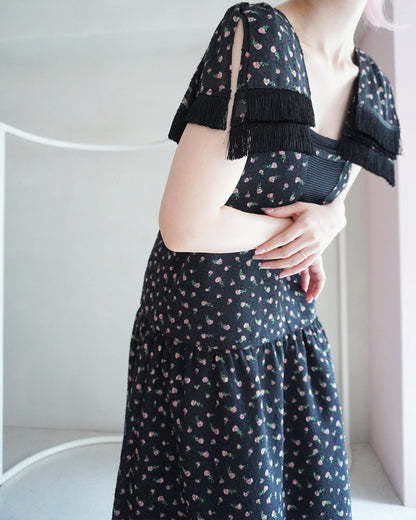 flower jaquard  dress