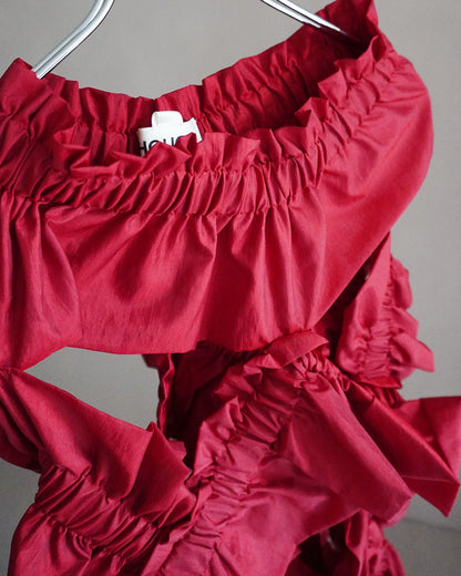 kiki frill dress red