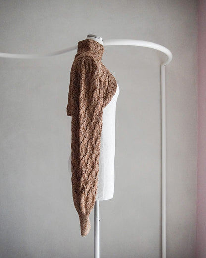 Cropped wavy knit cardigan