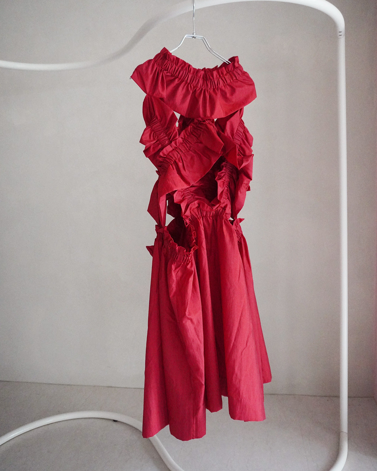 kiki frill dress red