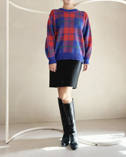 チェック柄ニットスカート