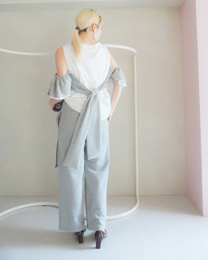 Lame ribbon cardigan
