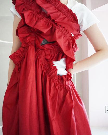 kiki frill dress red
