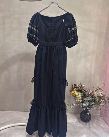 Jersey Mesh Dress Black