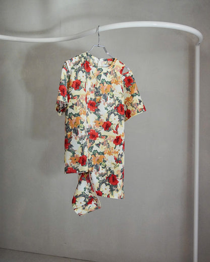 【2月お届け予約商品】flower cutoff wide top