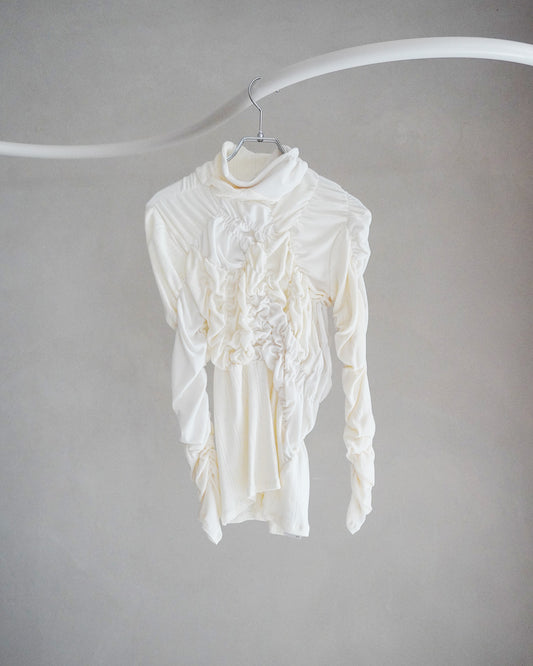 Shirring Knit pullover（Ivory）