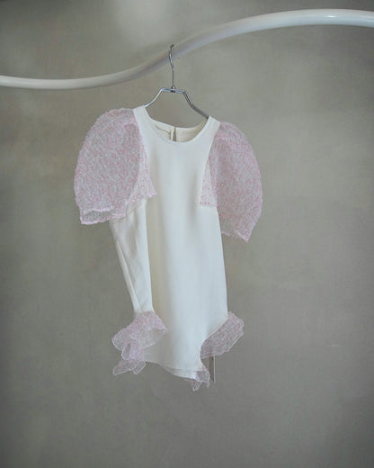 【3月お届け予約商品】embroidered puff sleeve top