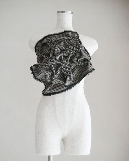 Patch smocking bustier