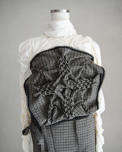 Patch smocking bustier