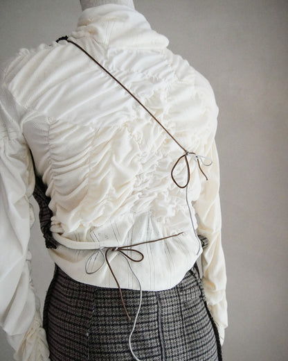 Patch smocking bustier