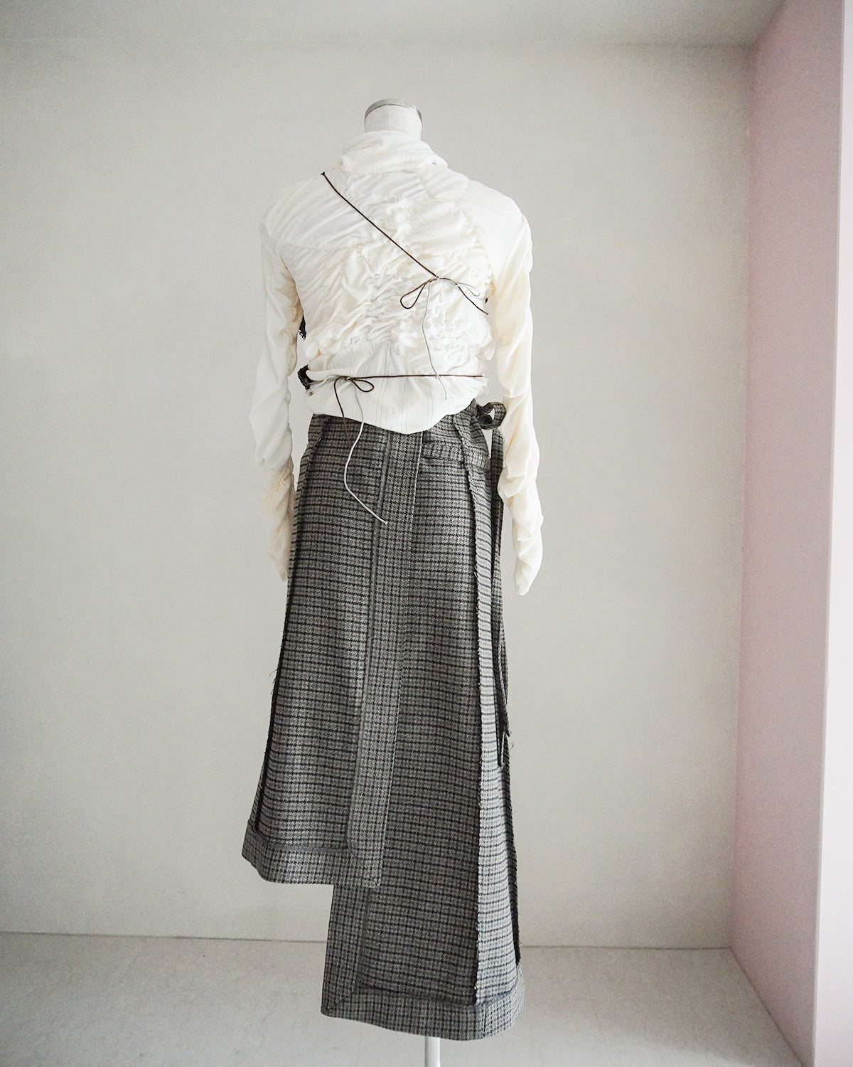 Patch smocking bustier