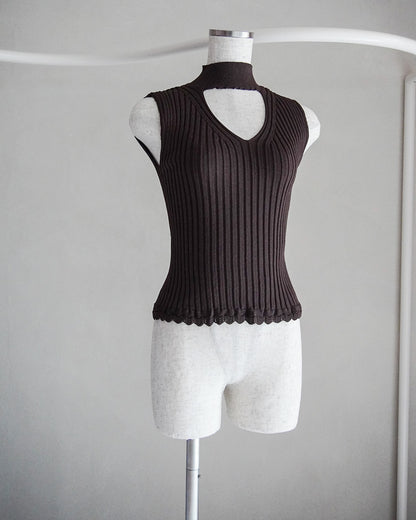 Ribbed polo bolero knit set