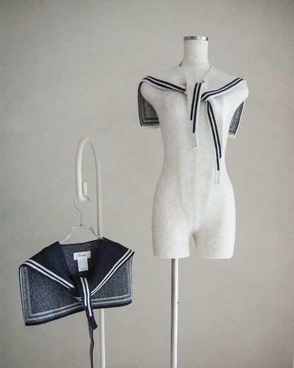 Knit sailor collar