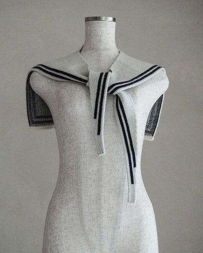 Knit sailor collar
