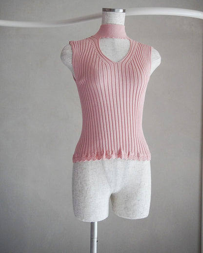 Ribbed polo bolero knit set