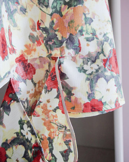 【2月お届け予約商品】flower cutoff wide top