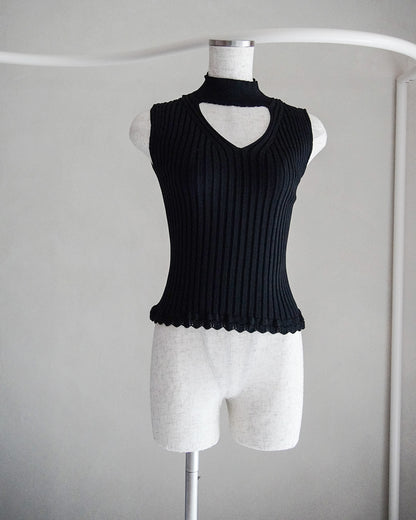 Ribbed polo bolero knit set