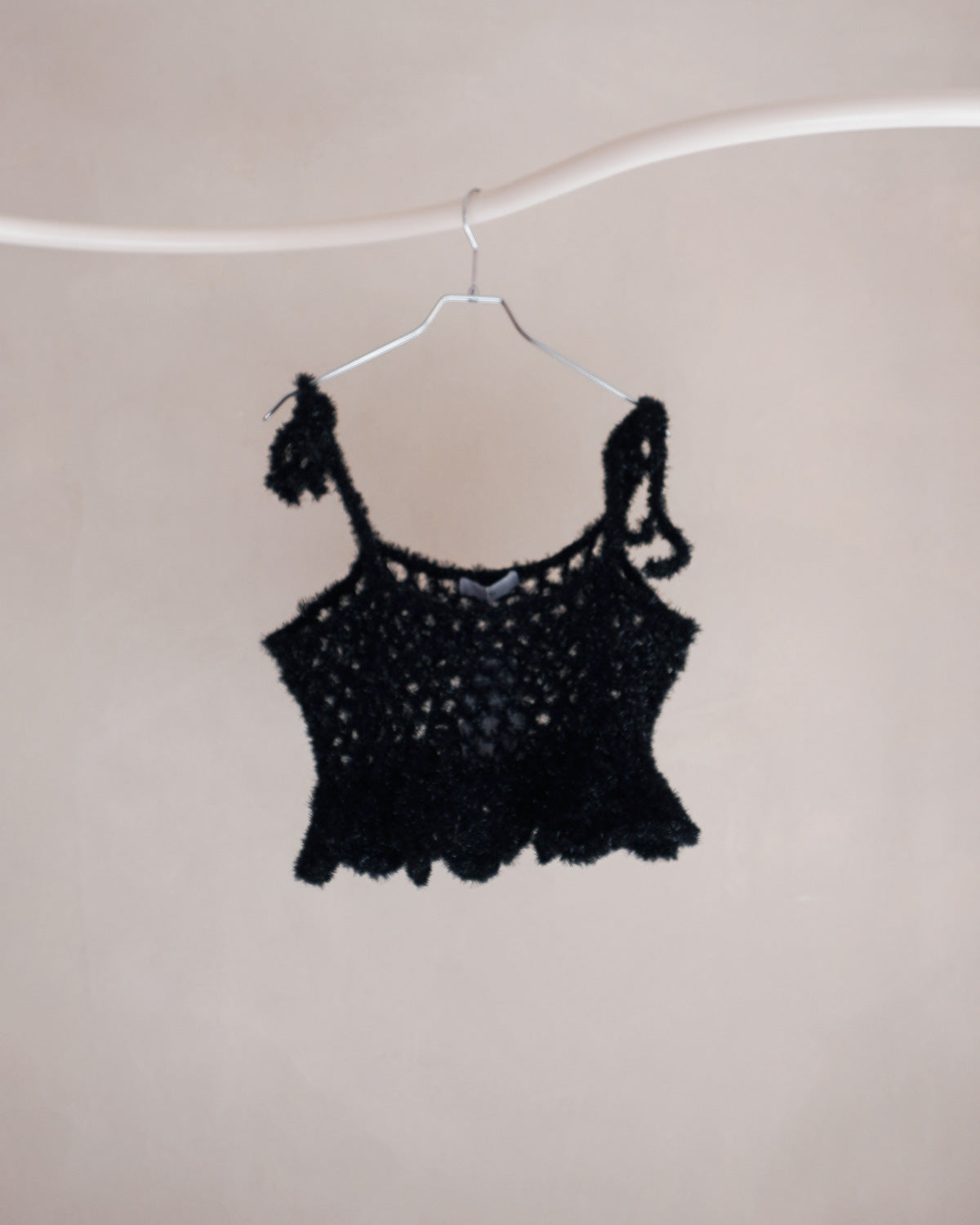 hand knit camisole black