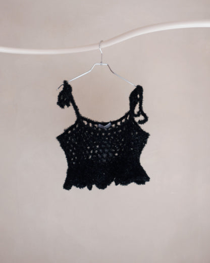 hand knit camisole black