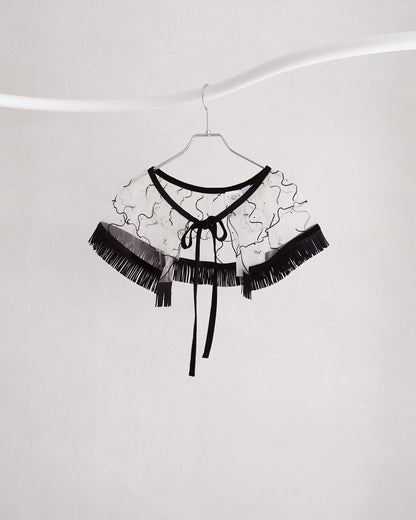 Tulle collar skirt black