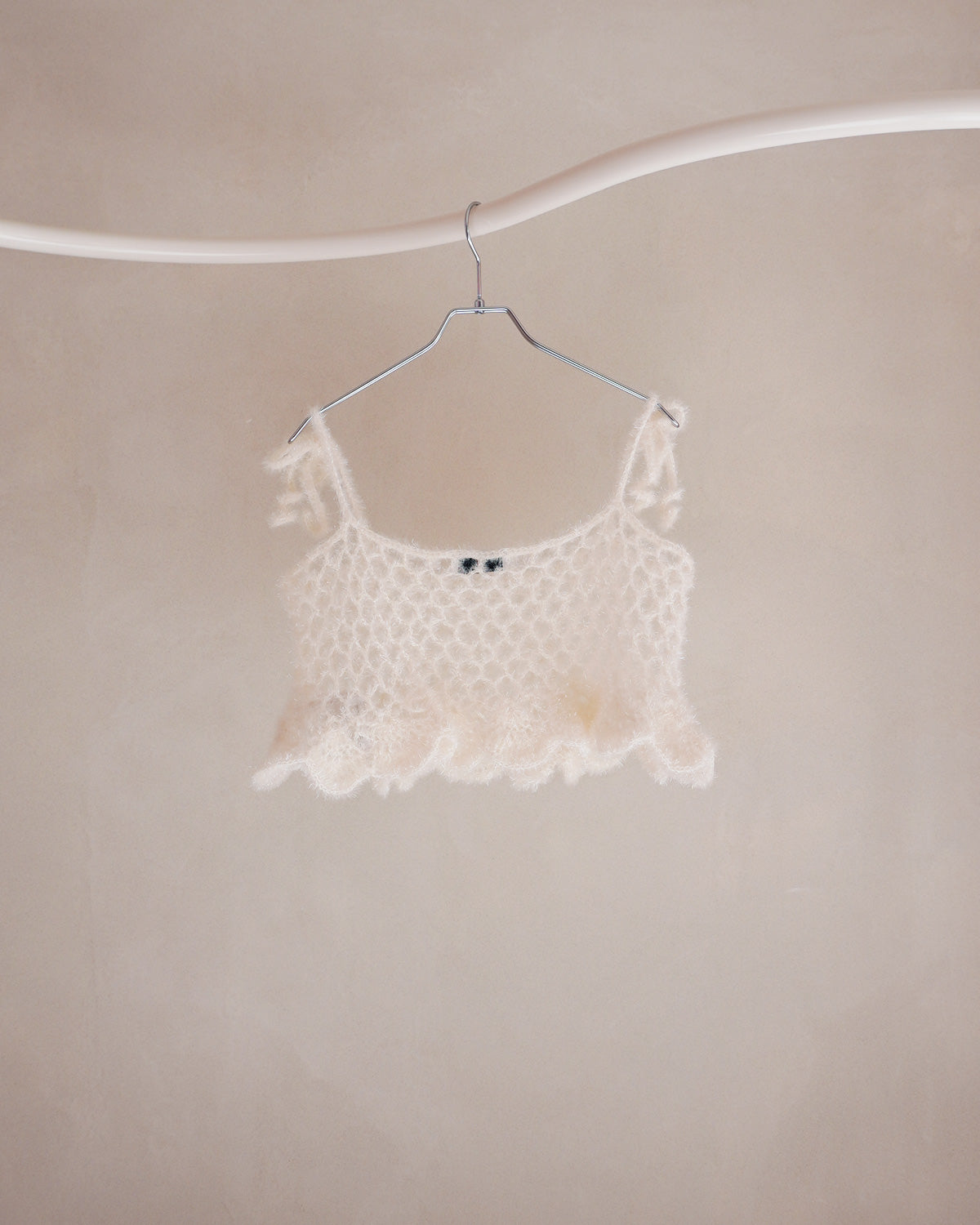 hand knit camisole white