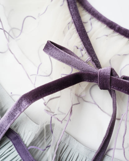Tulle collar skirt purple