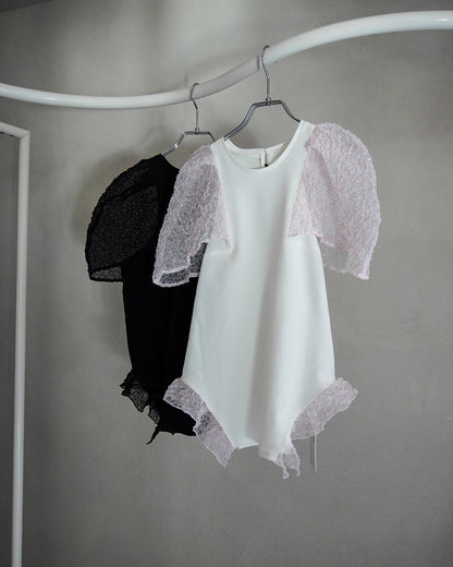 【3月お届け予約商品】embroidered puff sleeve top