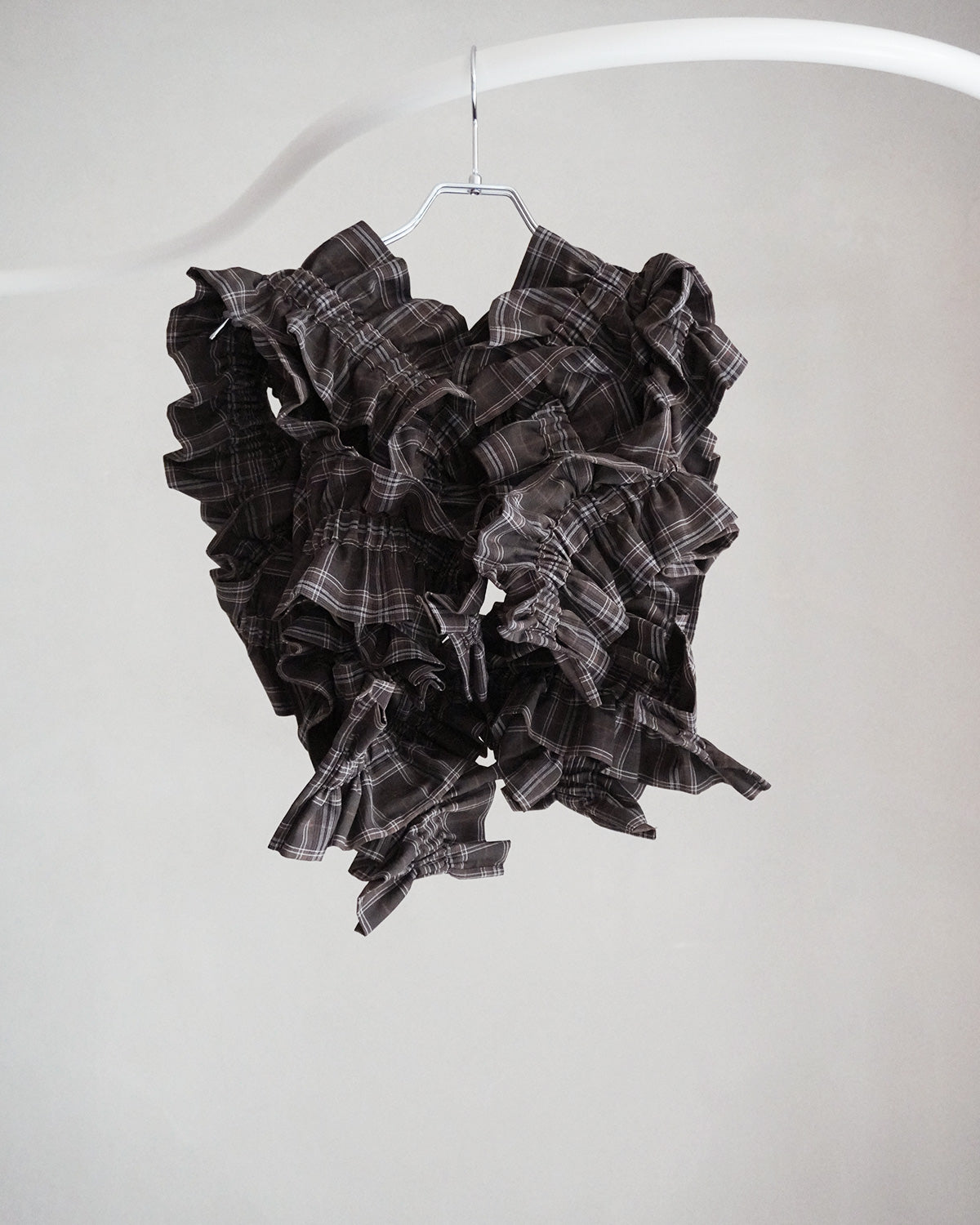 pascal frill vest（brown check）