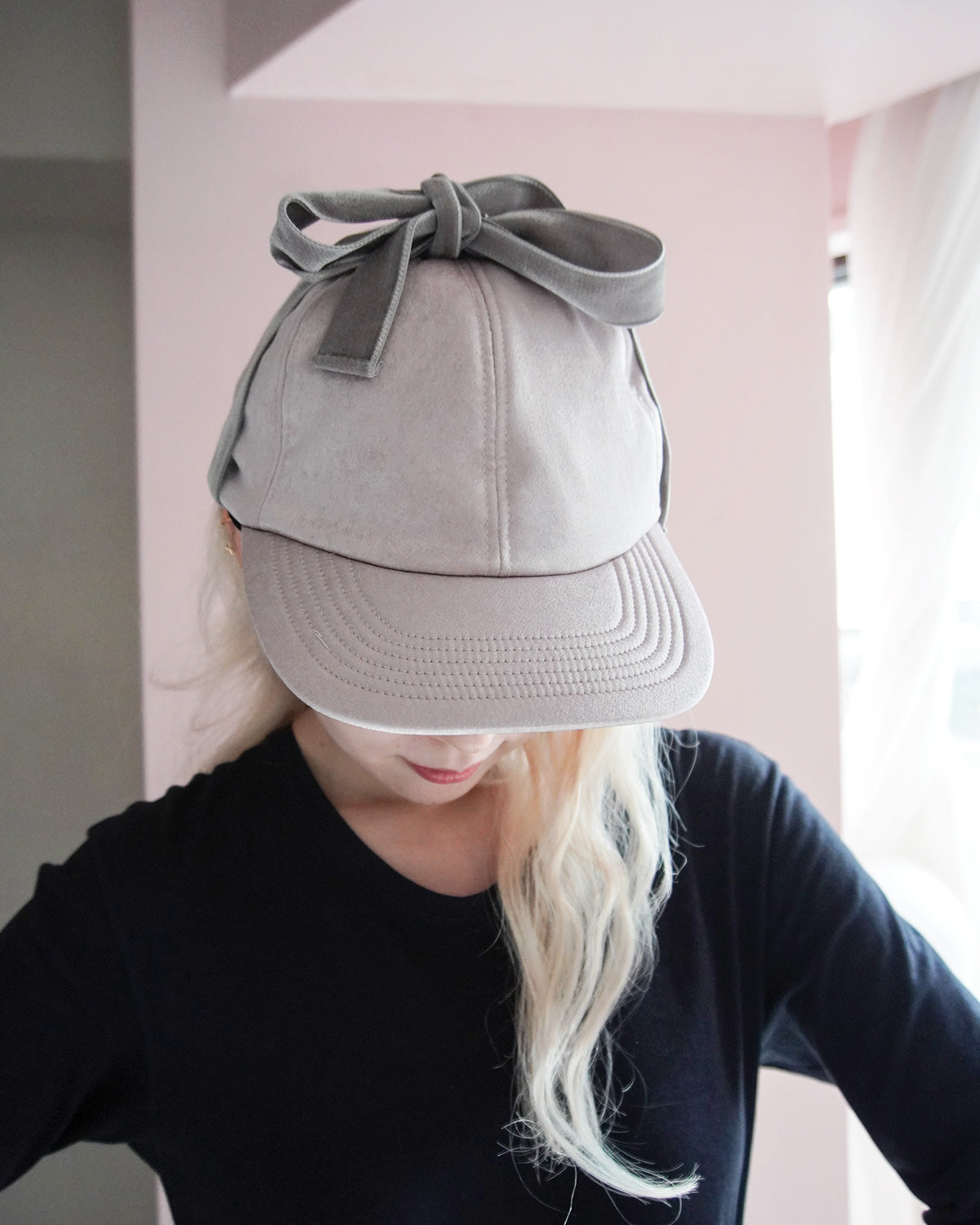 puff ribbon cap
