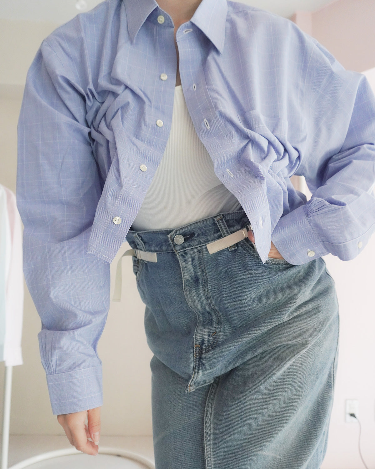 Remake short shirt (blue)