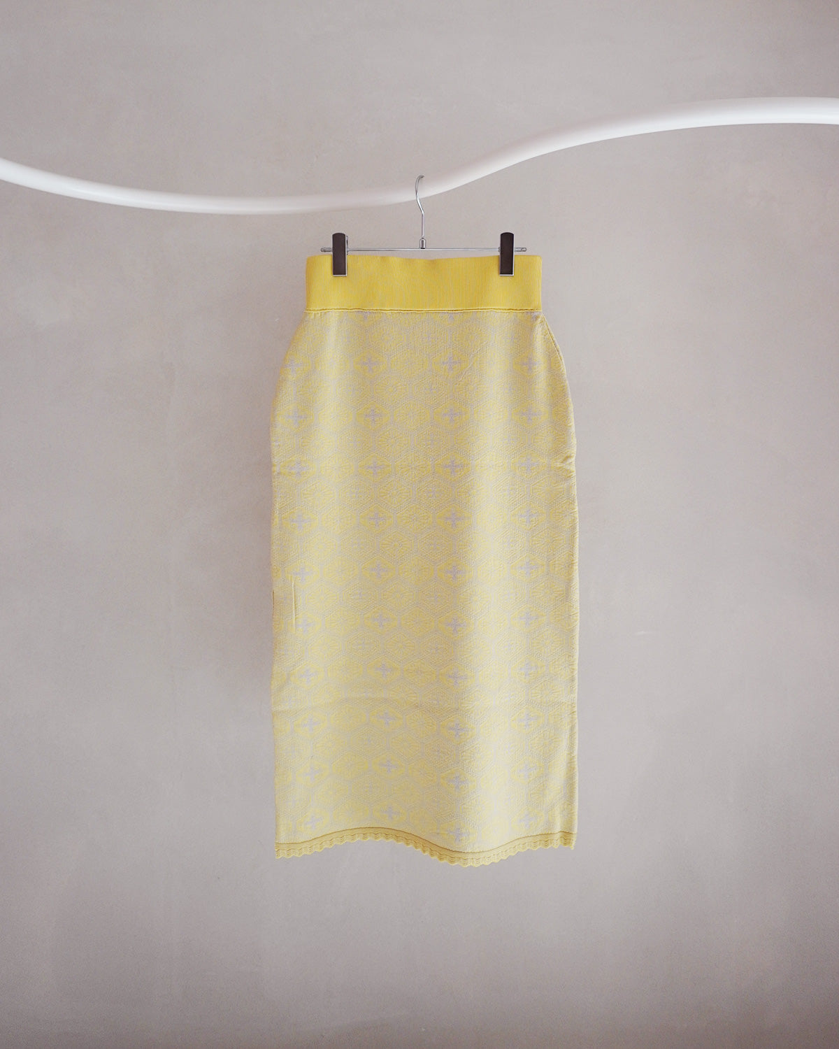 KIKU tight skirt yellow