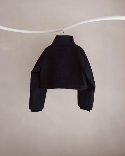 KIKU quilted cropped jacket black