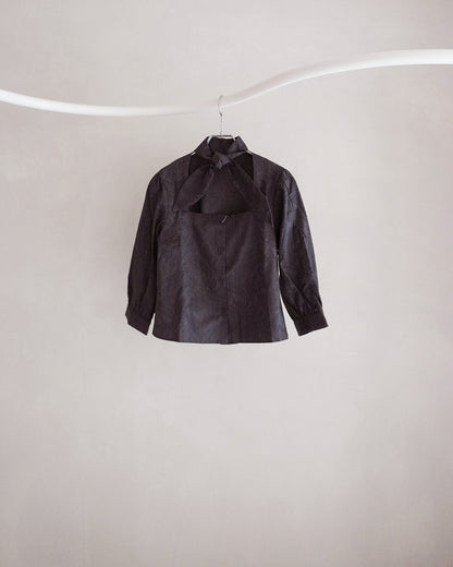 Ash scarf blouse gray