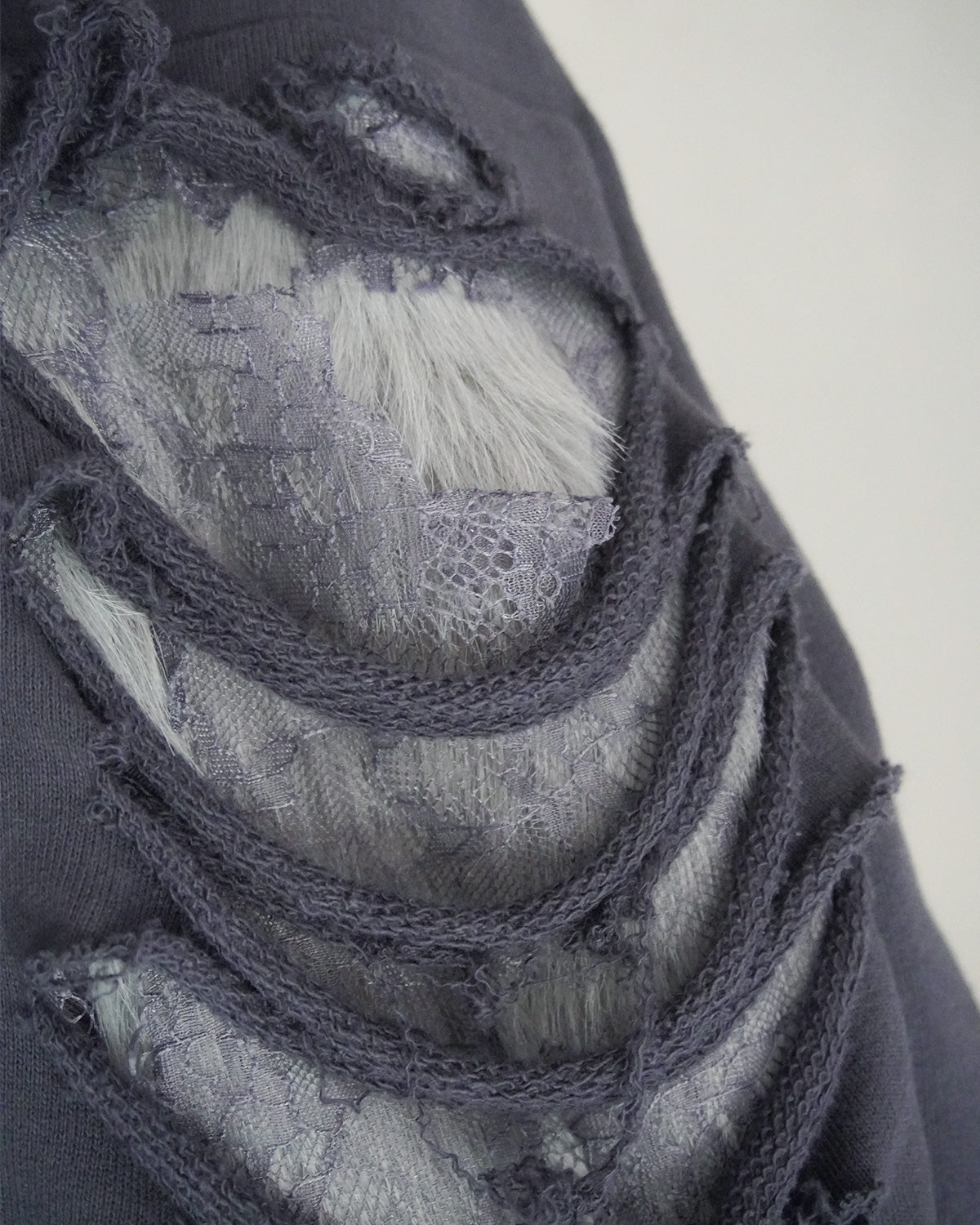 【2〜3月お届けご予約商品】ダメージスウェットパンツ fur with lace