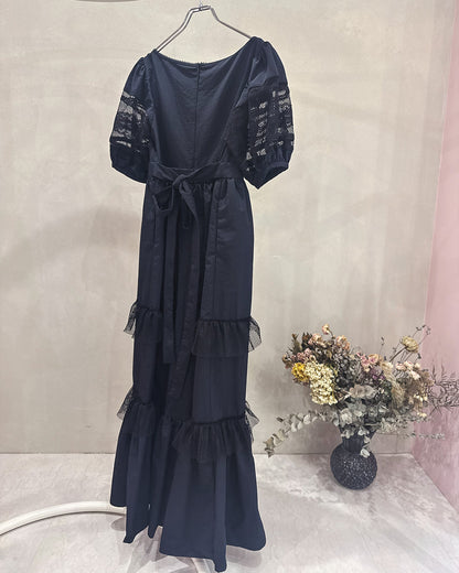 Jersey Mesh Dress Black